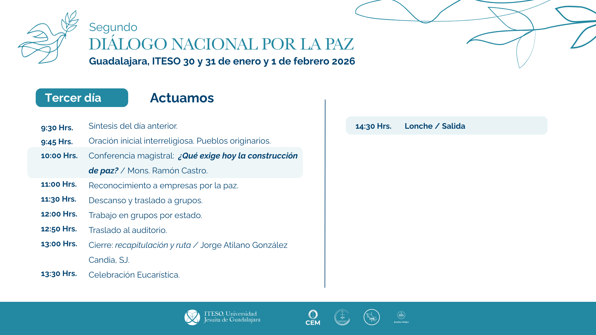 Programa Tercer día